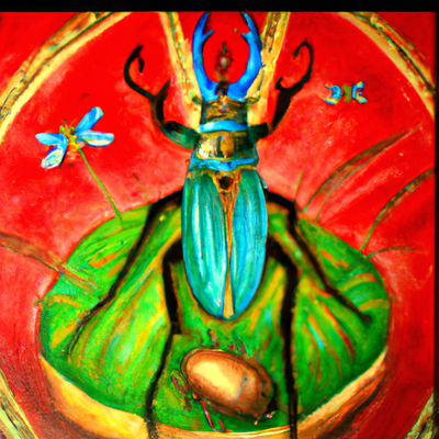 Khépri, le scarabée divin et son association avec le renouveau : Les cycles naturels et les rituels de régénération.
