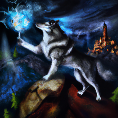 Fenrir, le loup monstrueux et sa capture : Son rôle dans la prophétie du Ragnarök et sa lutte contre les dieux.